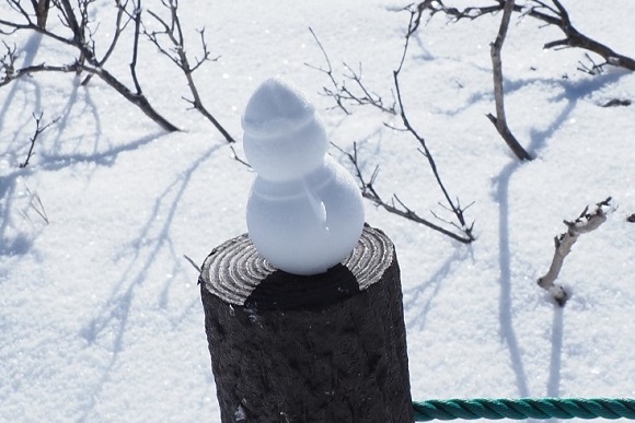 かたどられた雪だるま