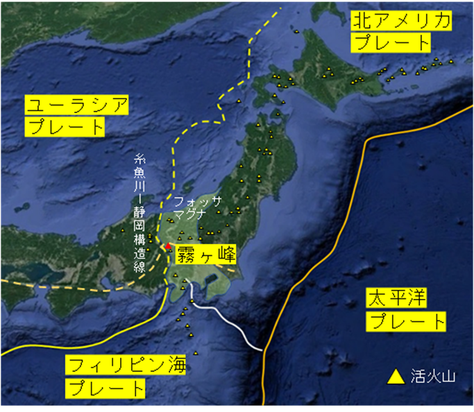 日本にあるプレート。ユーラシア・北アメリカ・フィリピン海、太平洋プレート